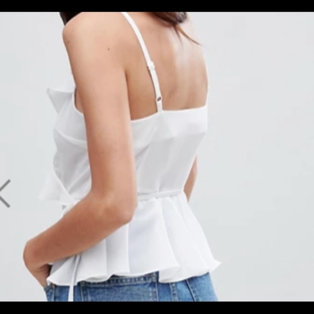 White ASOS wrap top - Picture 2 of 4